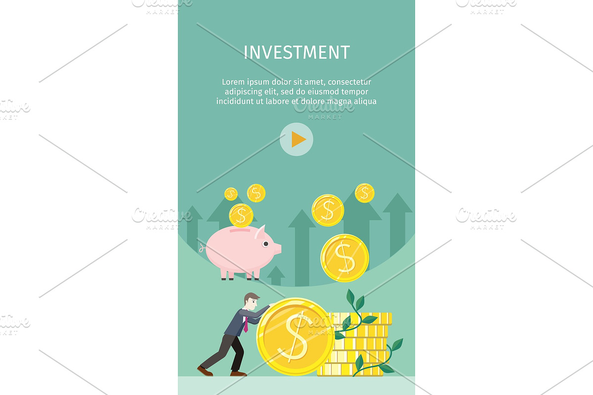 Investment Concept Flat Style Vector in Illustrations - product preview 8