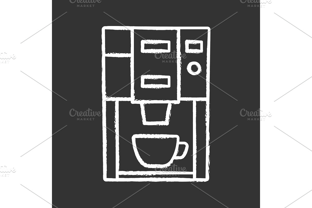 Coffee machine chalk icon in Icons - product preview 8