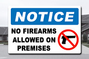 Notice No Firearms Sign Decal