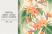 Tropical flowers botanical pattern