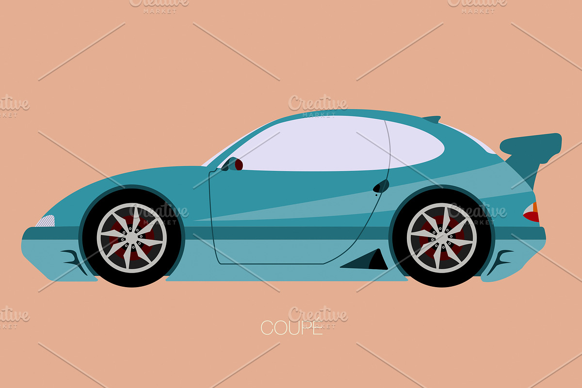 coupe car fully editable in Illustrations - product preview 8