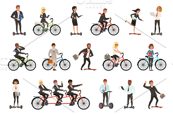 Flat vector set of office workers