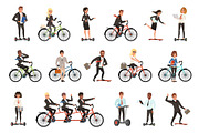Flat vector set of office workers