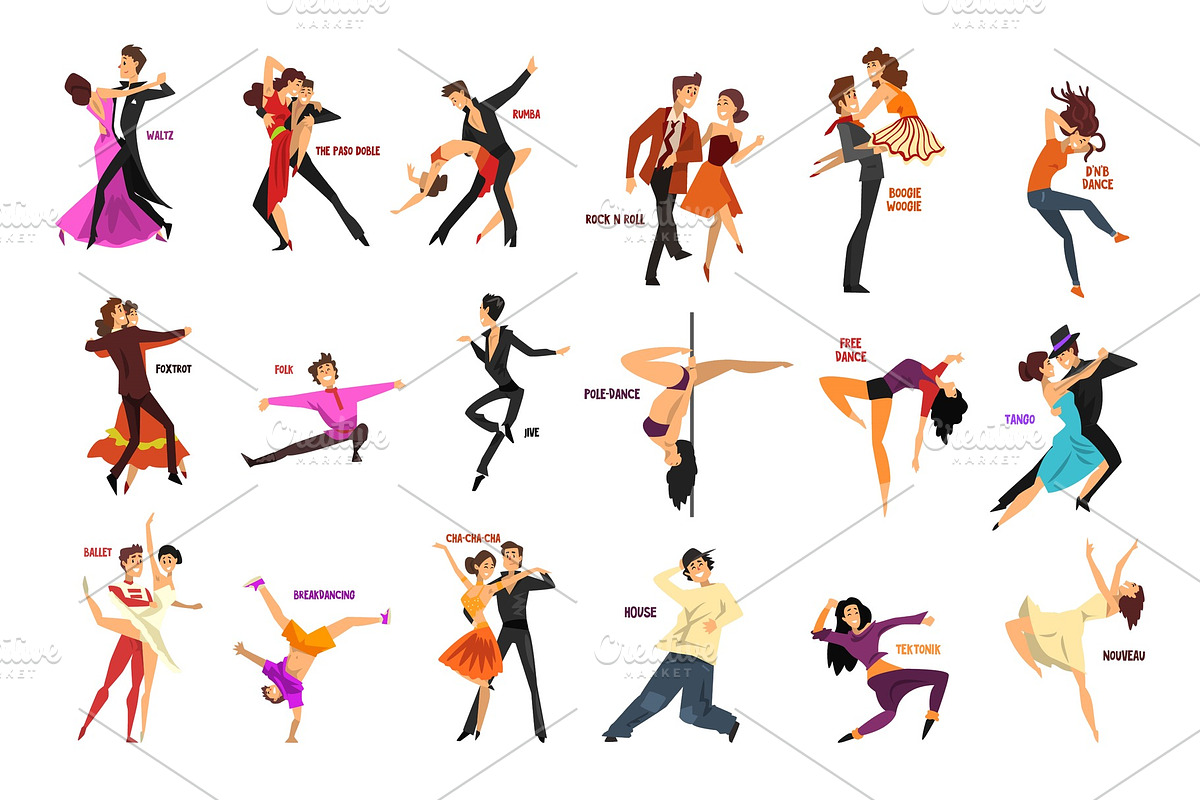 Professional dancer people dancing in Illustrations - product preview 8