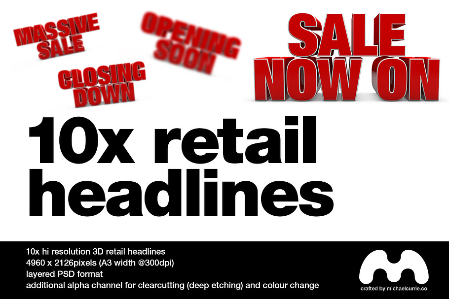 10x 3D Retail Headlines