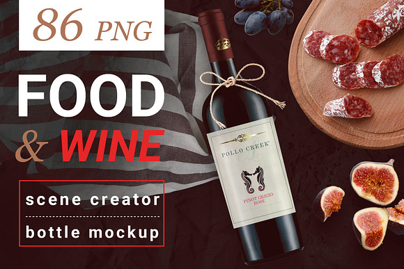 Wine and Food Scene Creator Bundle in Scene Creator Mockups - product preview 4