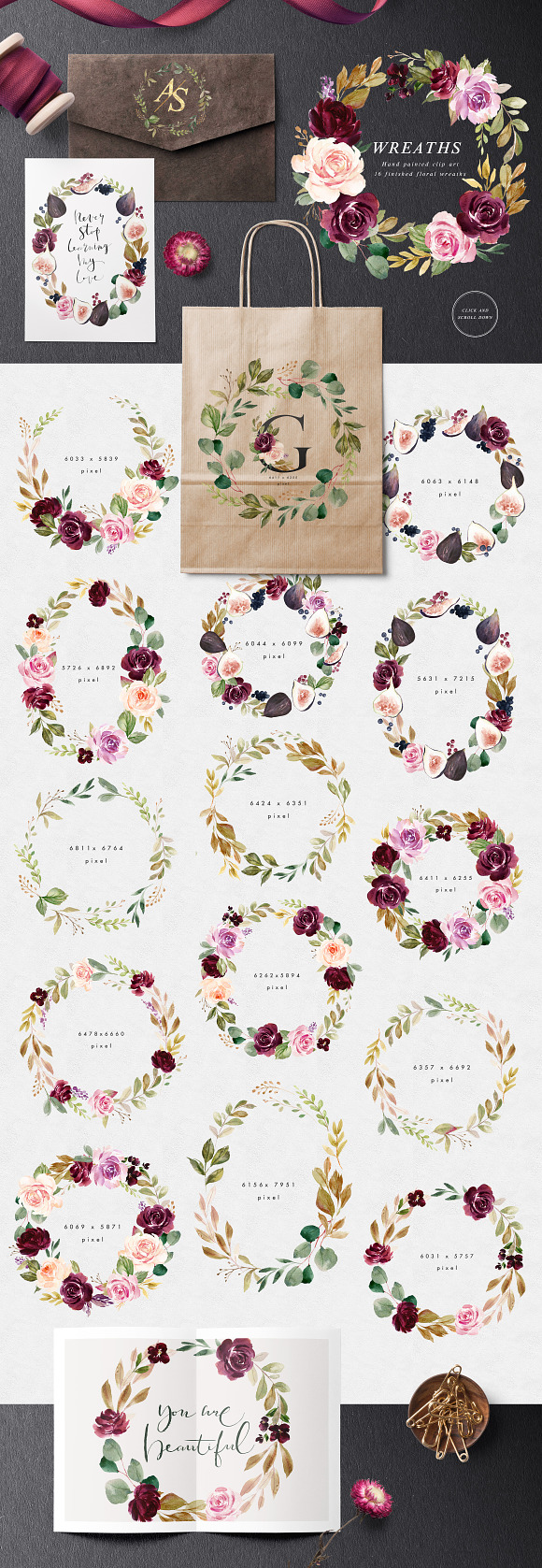 Moody&Rustic-Watercolor Graphic Set in Illustrations - product preview 4