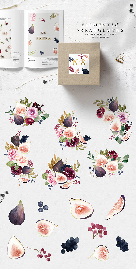Moody&Rustic-Watercolor Graphic Set in Illustrations - product preview 8