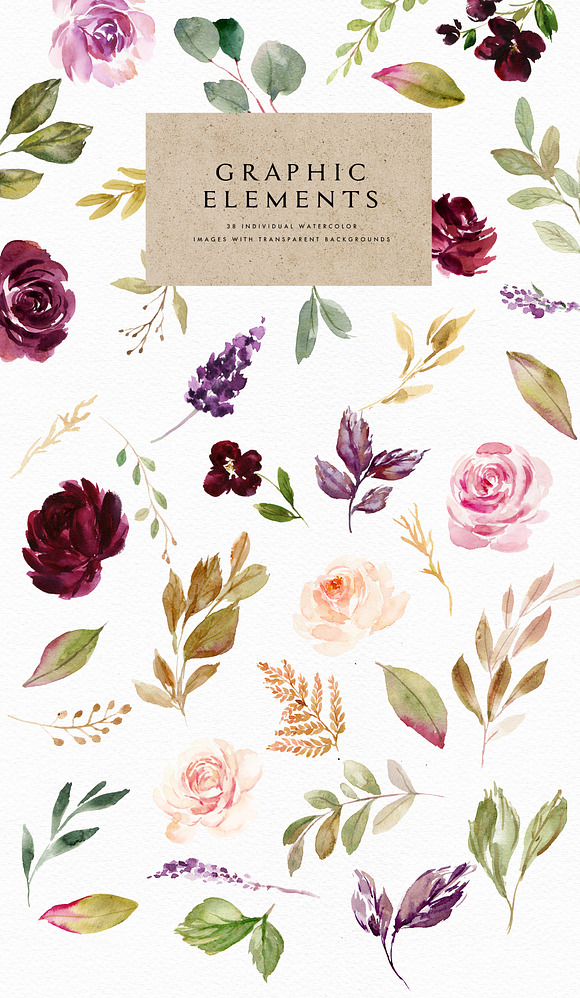Moody&Rustic-Watercolor Graphic Set in Illustrations - product preview 10