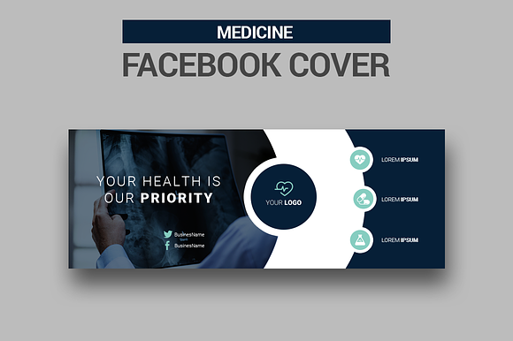 Medicine Facebook Covers in Facebook Templates - product preview 3
