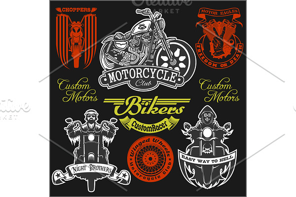 Motorcycle label t-shirt design with