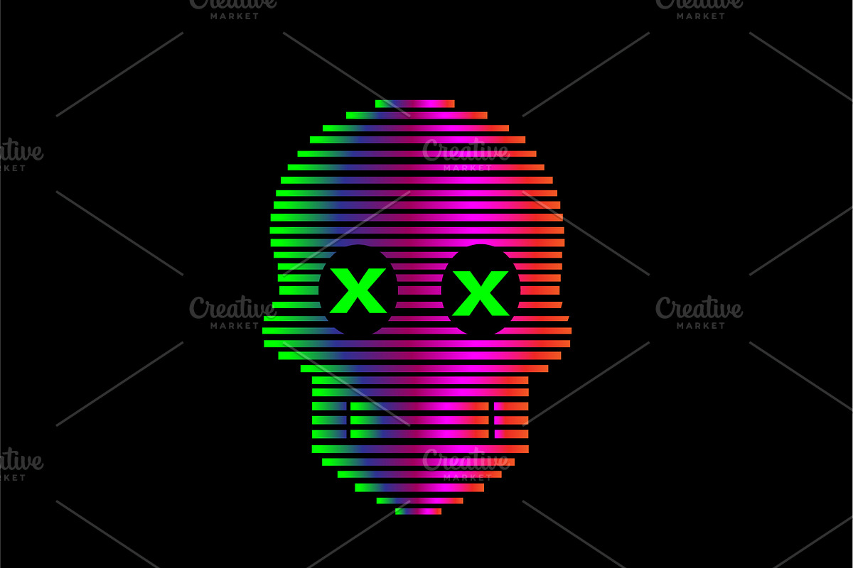 3D skull icon purple vivid colors du in Graphics - product preview 8