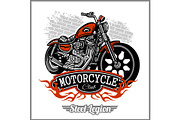 Motorcycle label t-shirt design with