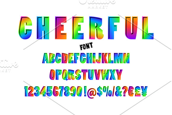 Abstract color font and alphabet in Graphics - product preview 1