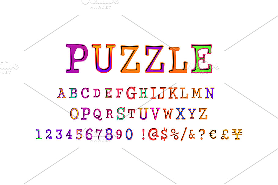 Puzzle font and numbers