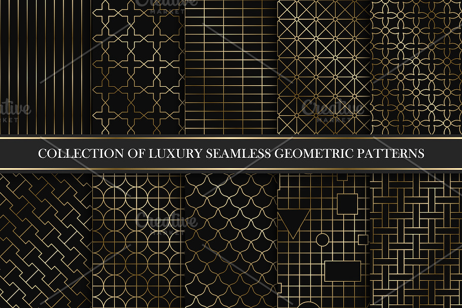 Luxury seamless geometric patterns in Patterns - product preview 8