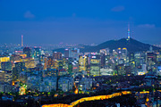 Seoul skyline in the night, South