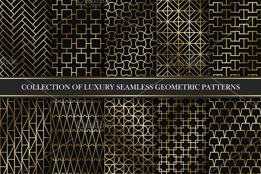 Golden seamless geometric patterns