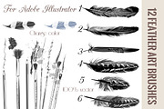 Feather brushes for illustrator