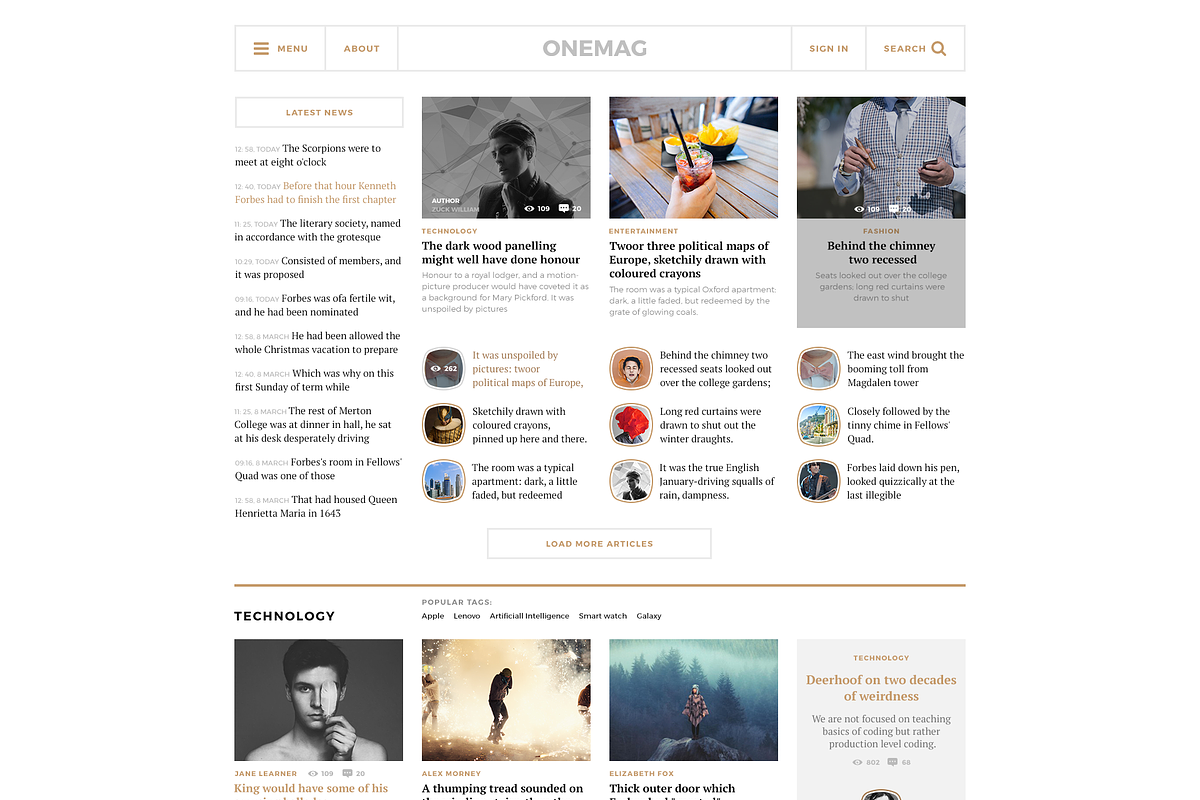 ONEMAG - magazine, blog, news 2015 in Website Templates - product preview 8