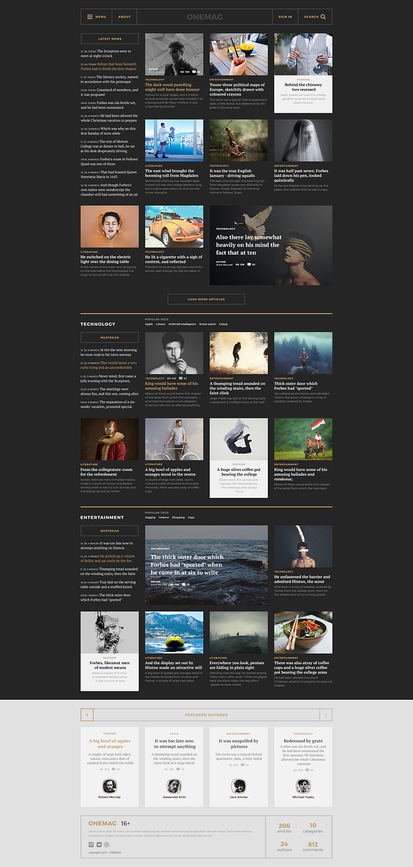 ONEMAG - magazine, blog, news 2015 in Website Templates - product preview 1