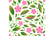 Seamless pattern with sakura or