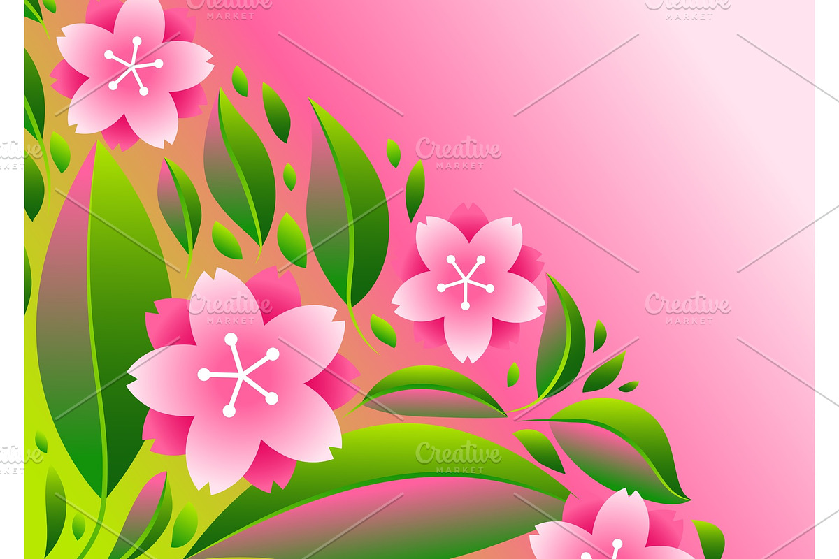 Background with sakura or cherry in Illustrations - product preview 8