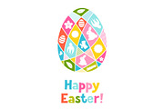 Happy Easter greeting card with