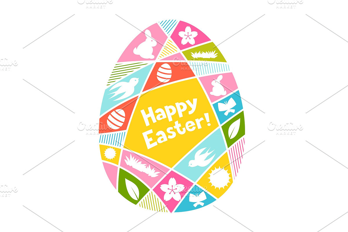 Happy Easter greeting card with in Illustrations - product preview 8