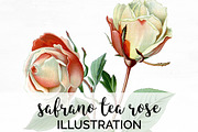 safrano tea rose Vintage Flowers