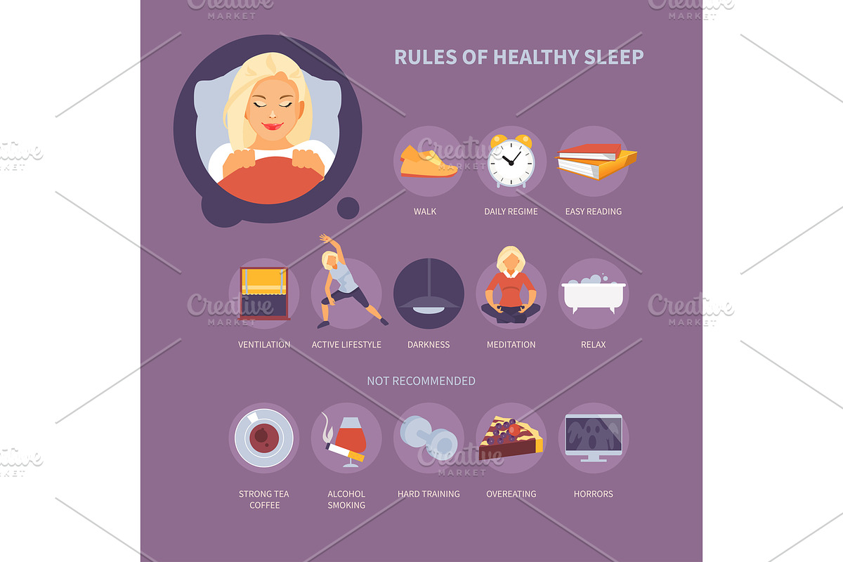 Insomnia and healthy sleep in Illustrations - product preview 8
