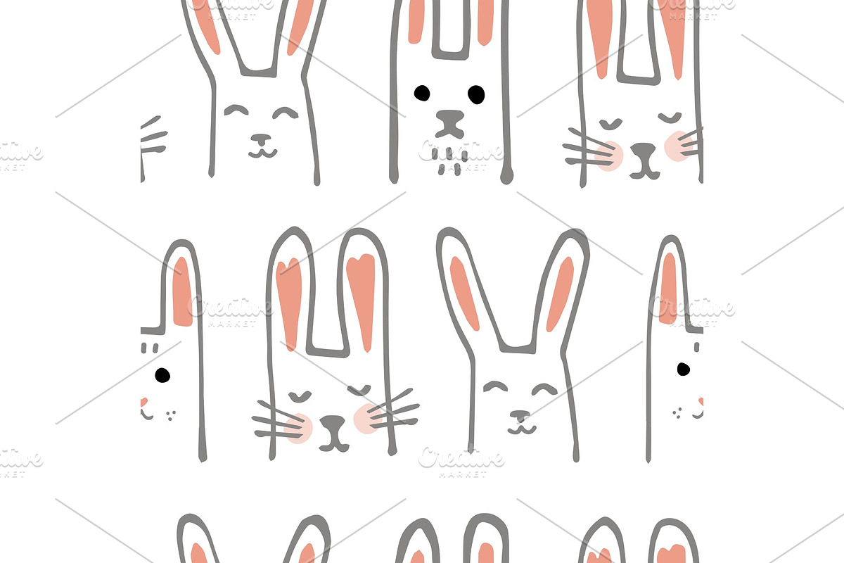 Cute Cartoon Baby Rabbit or Bunny in Illustrations - product preview 8