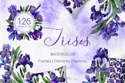Irises  Gentle Watercolor png 