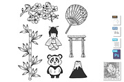Japan cultural symbols icons