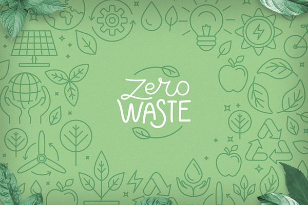 Zero waste - icons and illustrations