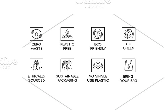 Zero waste - icons and illustrations in Graphics - product preview 1