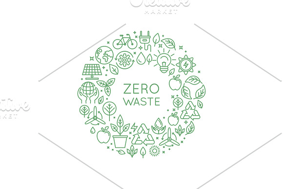 Zero waste - icons and illustrations in Graphics - product preview 3
