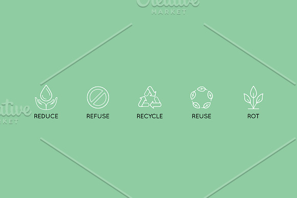 Zero waste - icons and illustrations in Graphics - product preview 4