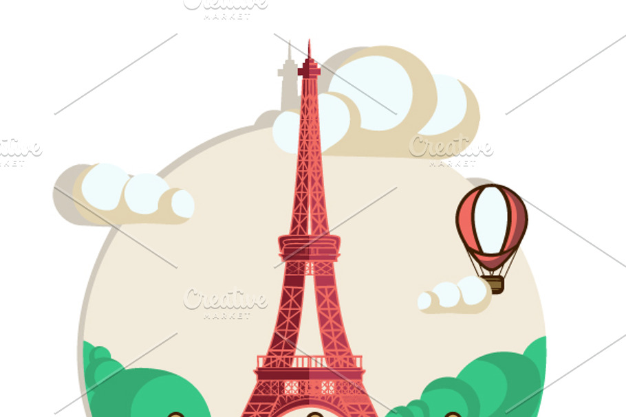 Postcards with Paris and Moscow in Postcard Templates - product preview 8
