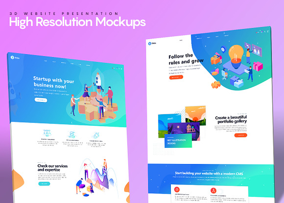 Perspective Website Mockup 2019 in Mobile & Web Mockups - product preview 1