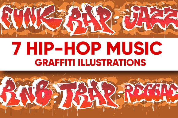 7 HIP-HOP GRAFFITI ILLUSTRATIONS in Illustrations - product preview 8