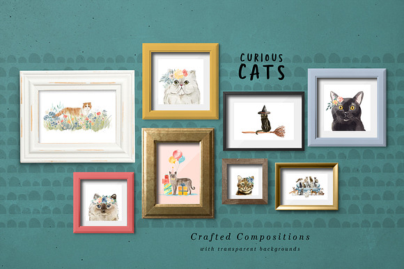 Curious Cats - Cat illustrations in Illustrations - product preview 6