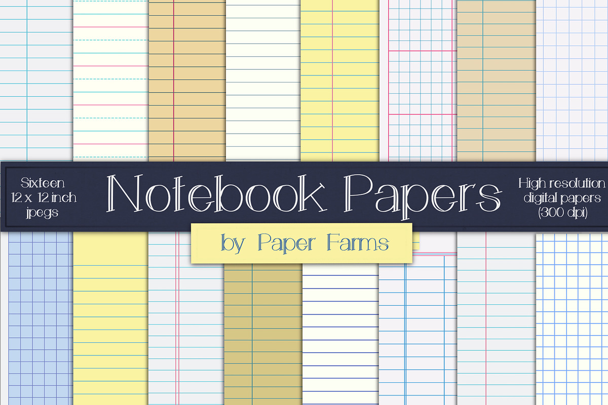 Notebook digital paper in Textures - product preview 8