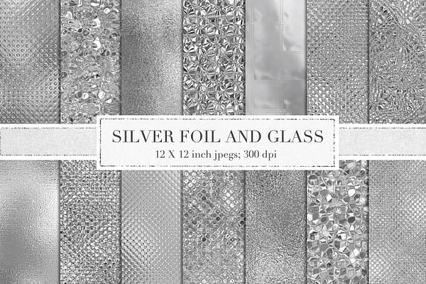 Silver foil and glass textures