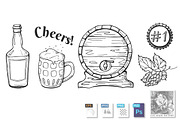 illustration of beer emblems