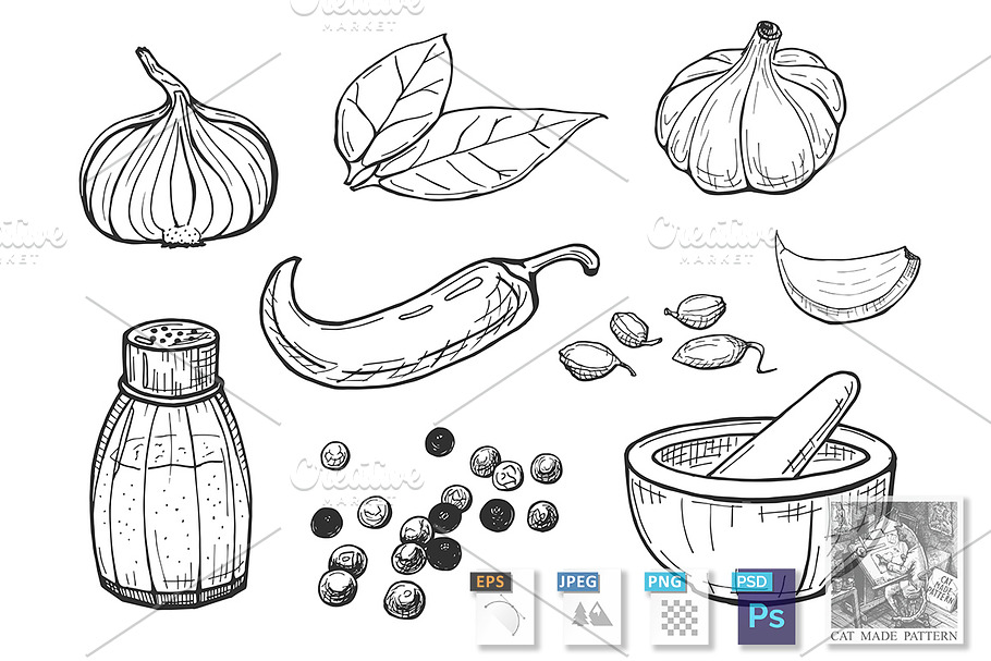 illustration of spices set