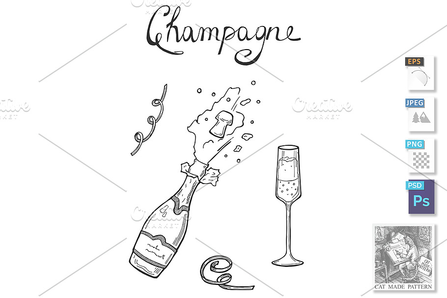 opening Champaign bottle with splash in Objects - product preview 8