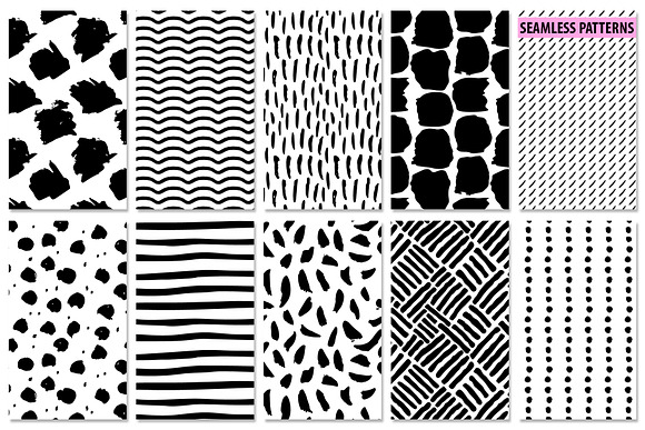 Brushstroke Ink Patterns & Artboards in Patterns - product preview 9