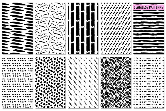 Brushstroke Ink Patterns & Artboards in Patterns - product preview 10