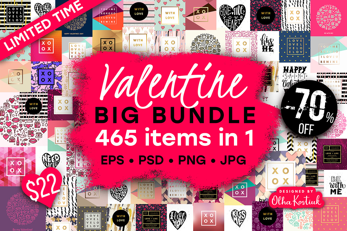 70% OFF Valentine Bundle  in Illustrations - product preview 8